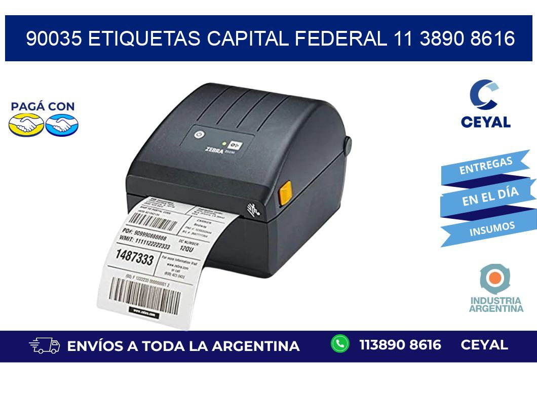 90035 ETIQUETAS CAPITAL FEDERAL 11 3890 8616