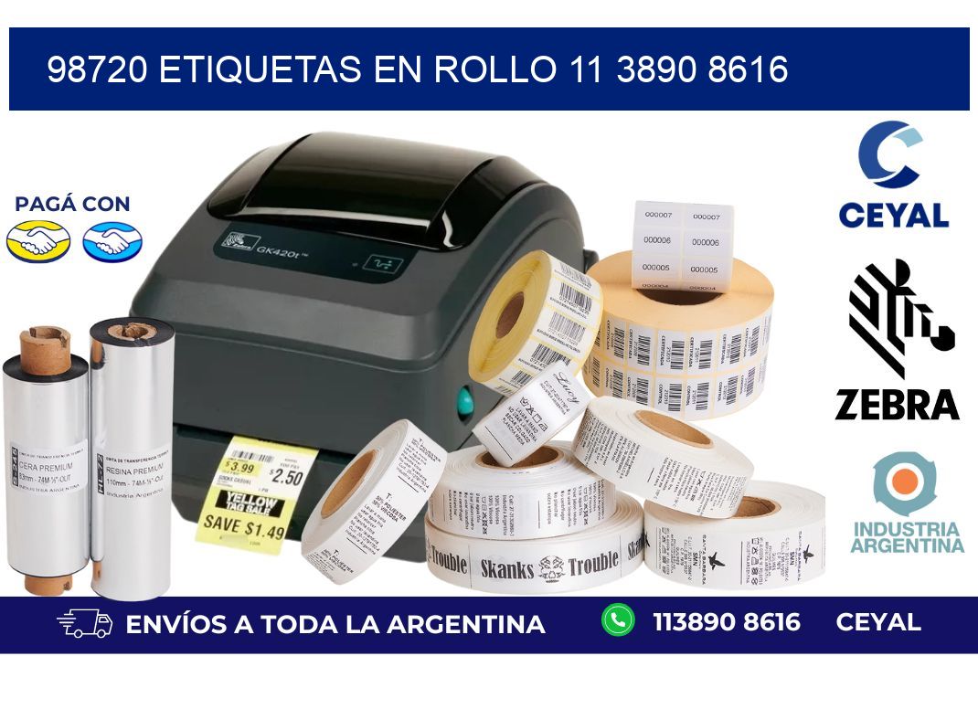 98720 ETIQUETAS EN ROLLO 11 3890 8616