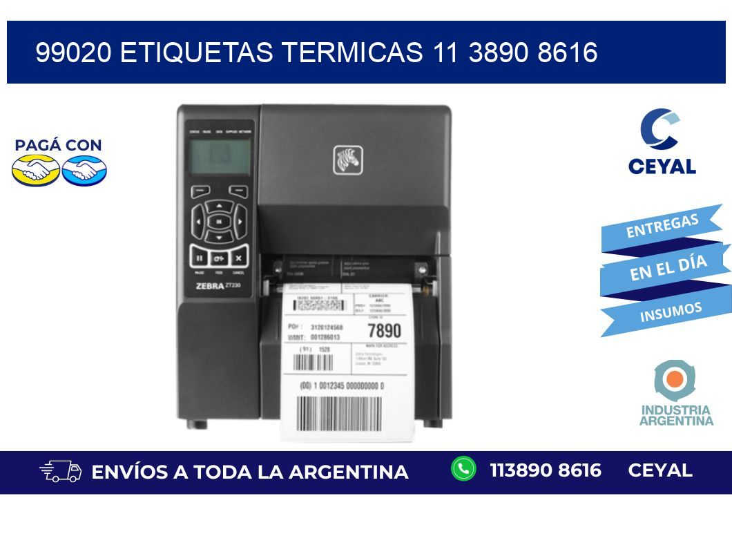 99020 ETIQUETAS TERMICAS 11 3890 8616