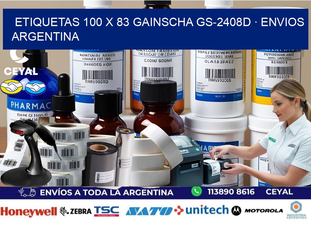 ETIQUETAS 100 x 83 GAINSCHA GS-2408D · ENVIOS ARGENTINA