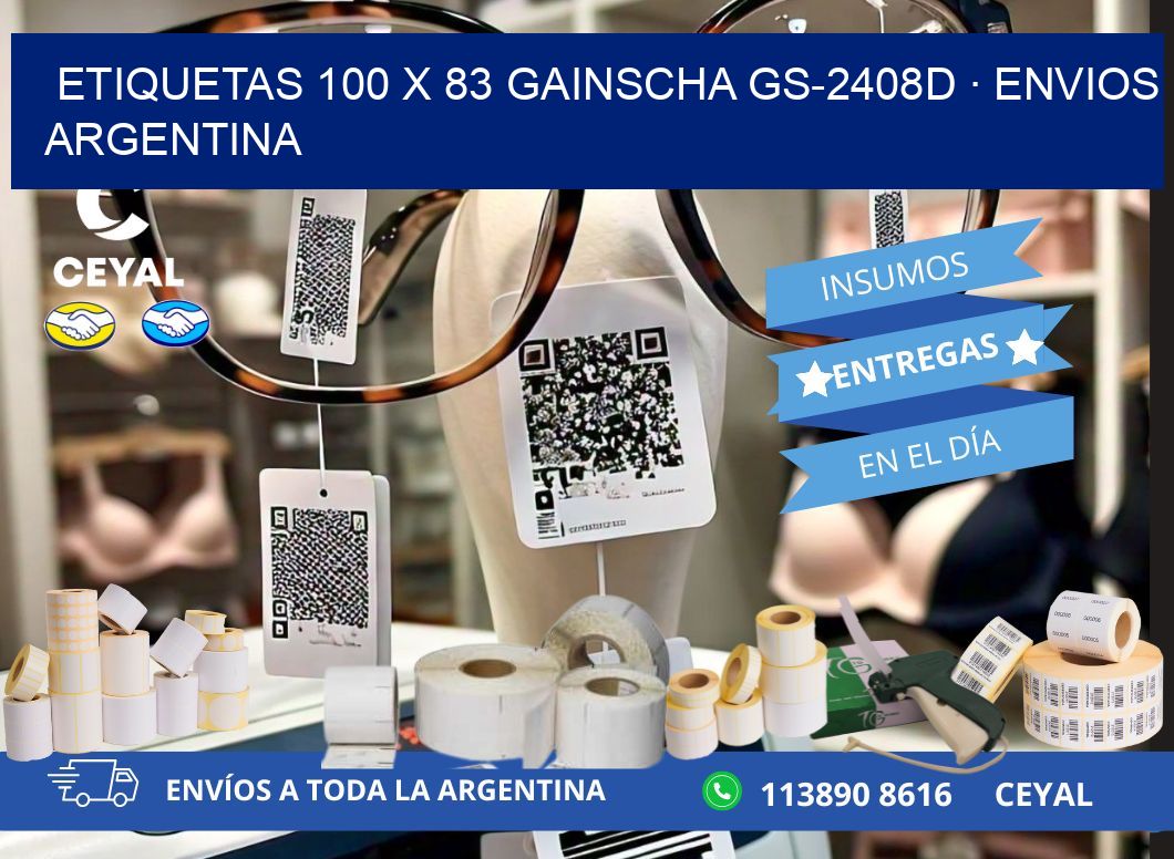 ETIQUETAS 100 x 83 GAINSCHA GS-2408D · ENVIOS ARGENTINA