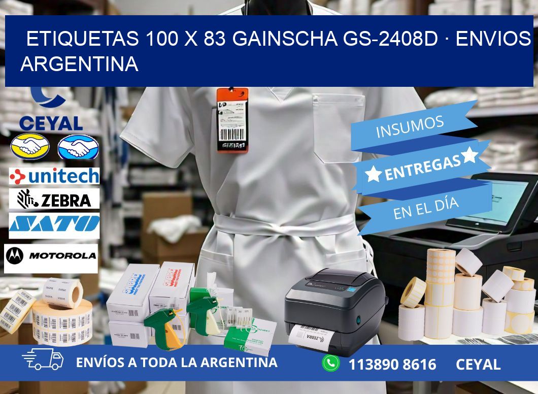 ETIQUETAS 100 x 83 GAINSCHA GS-2408D · ENVIOS ARGENTINA