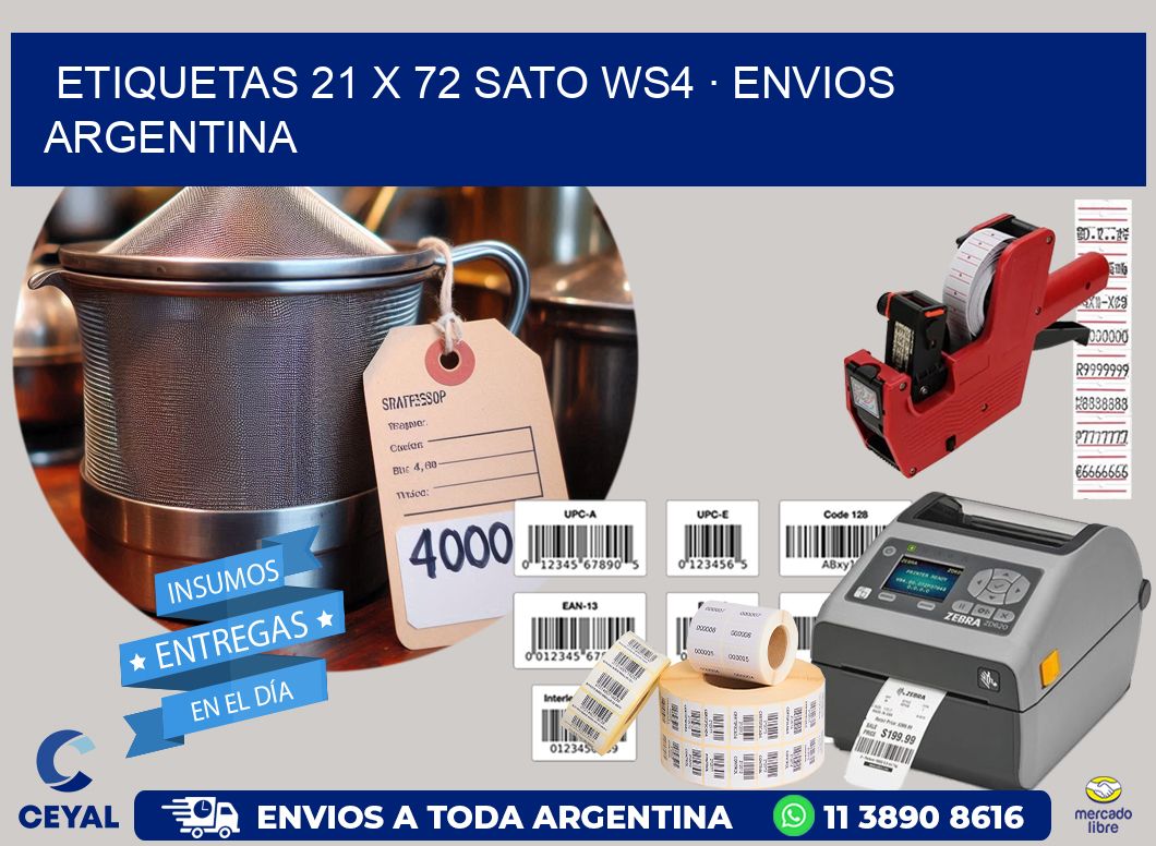 ETIQUETAS 21 x 72 SATO WS4 · ENVIOS ARGENTINA