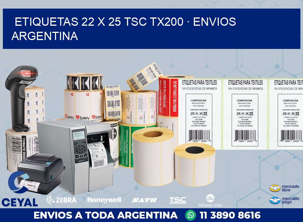 ETIQUETAS 22 x 25 TSC TX200 · ENVIOS ARGENTINA