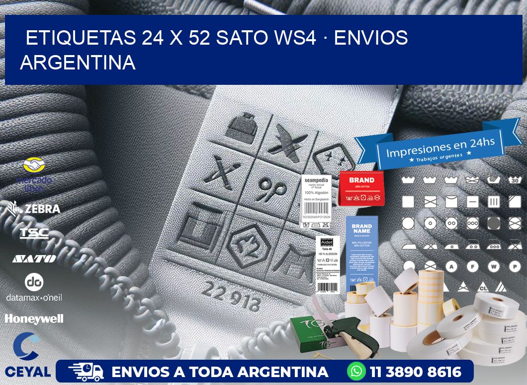 ETIQUETAS 24 x 52 SATO WS4 · ENVIOS ARGENTINA