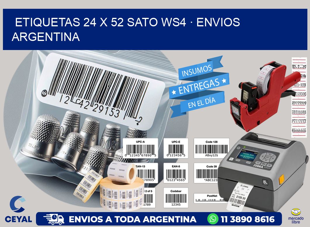 ETIQUETAS 24 x 52 SATO WS4 · ENVIOS ARGENTINA