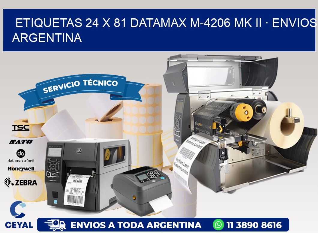 ETIQUETAS 24 x 81 DATAMAX M-4206 MK II · ENVIOS ARGENTINA