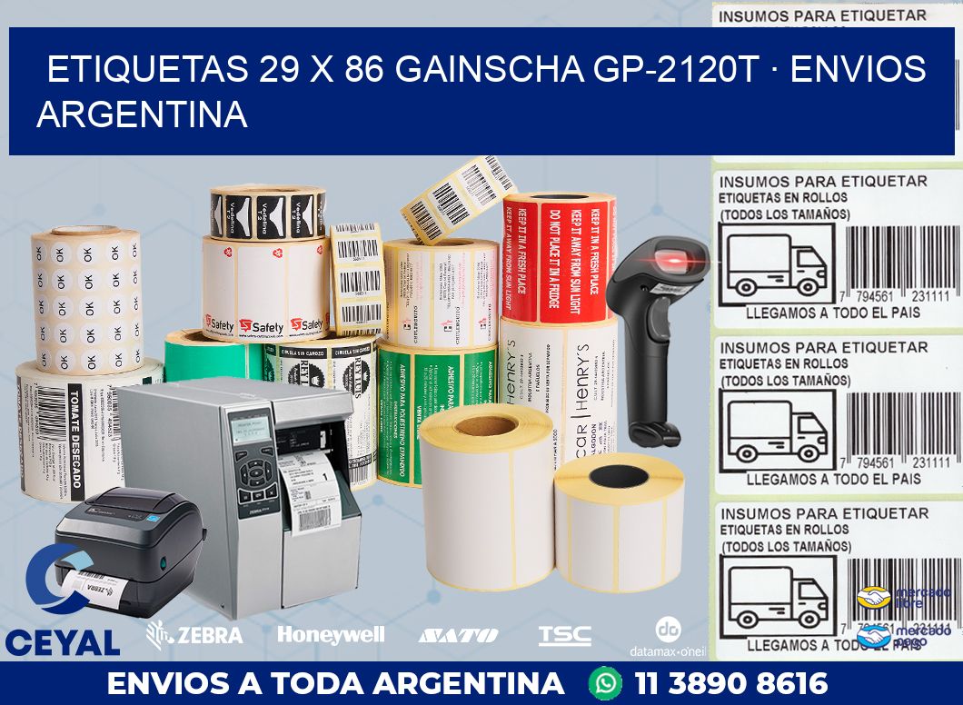 ETIQUETAS 29 x 86 GAINSCHA GP-2120T · ENVIOS ARGENTINA
