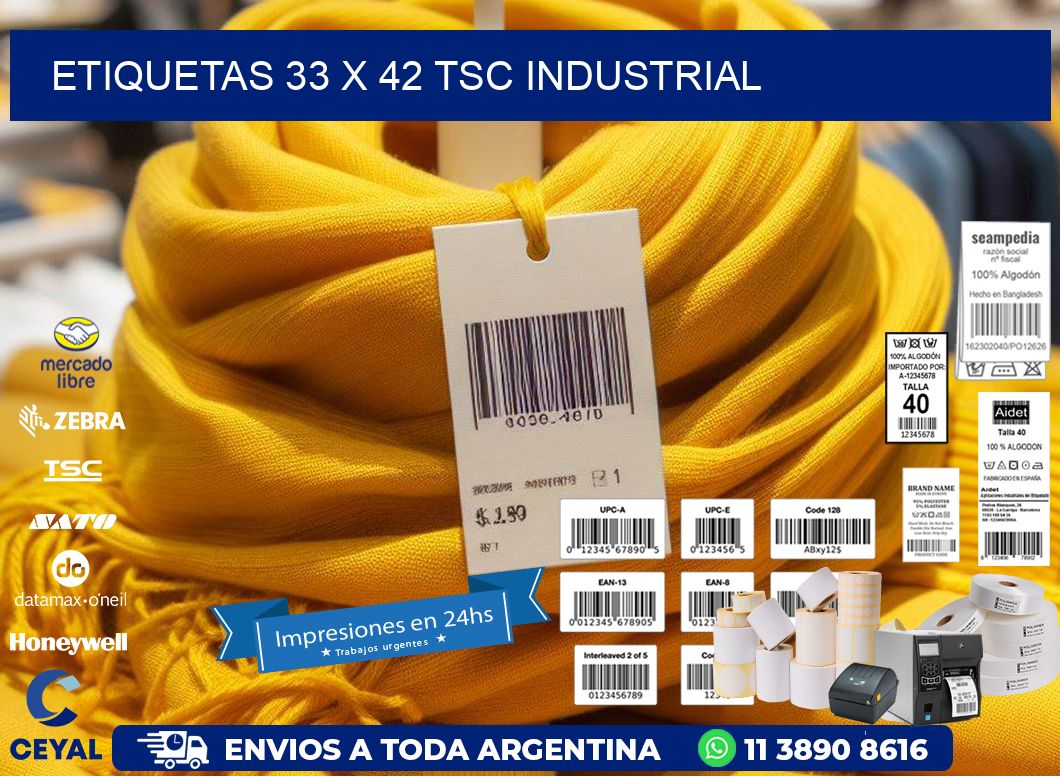 ETIQUETAS 33 x 42 TSC INDUSTRIAL