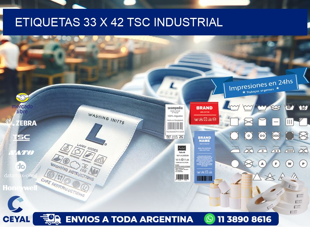 ETIQUETAS 33 x 42 TSC INDUSTRIAL