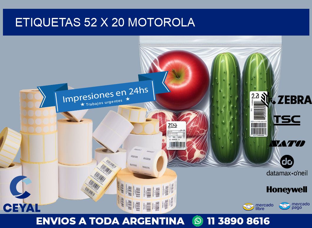 ETIQUETAS 52 x 20 MOTOROLA