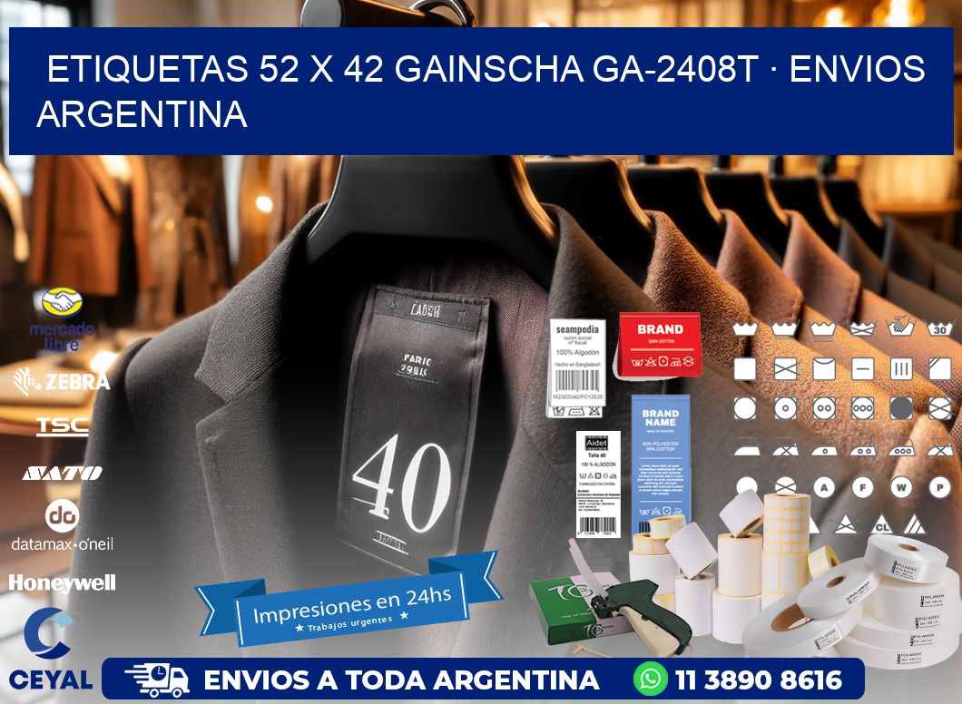 ETIQUETAS 52 x 42 GAINSCHA GA-2408T · ENVIOS ARGENTINA