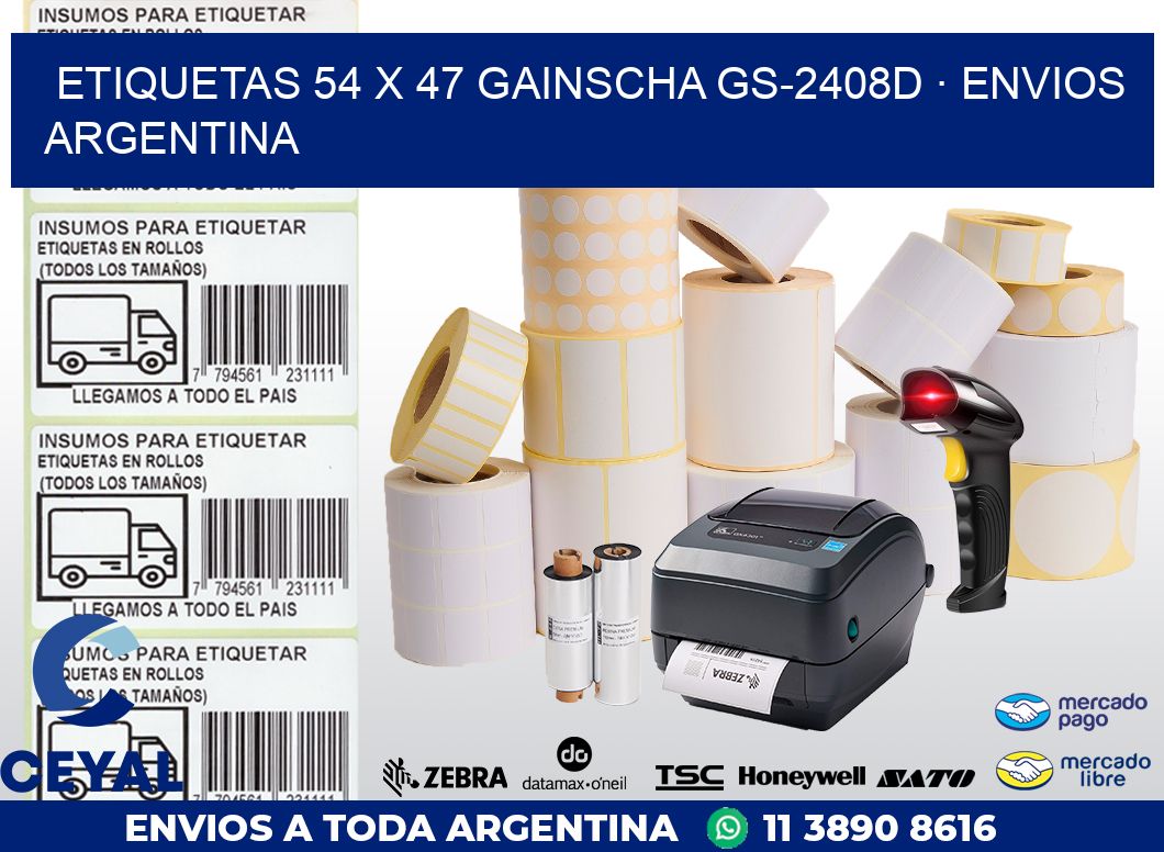 ETIQUETAS 54 x 47 GAINSCHA GS-2408D · ENVIOS ARGENTINA