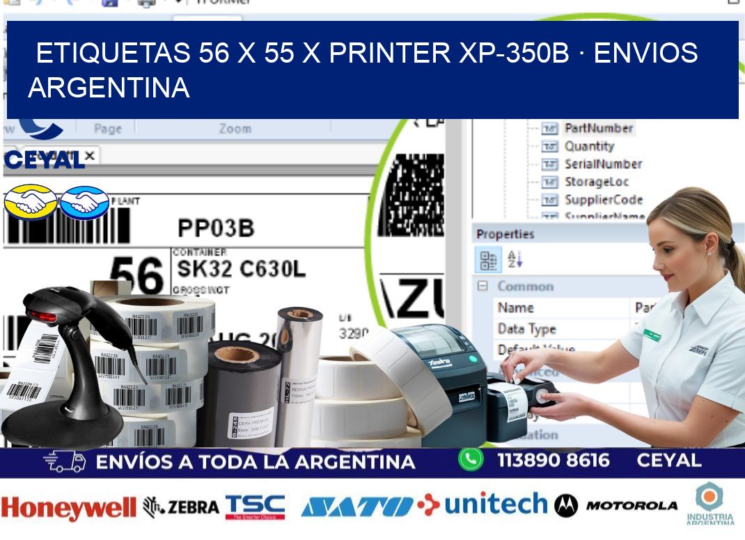 ETIQUETAS 56 x 55 X PRINTER XP-350B · ENVIOS ARGENTINA