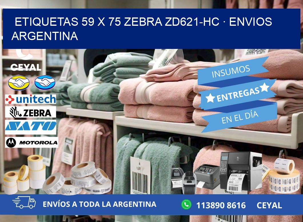 ETIQUETAS 59 x 75 ZEBRA ZD621-HC · ENVIOS ARGENTINA