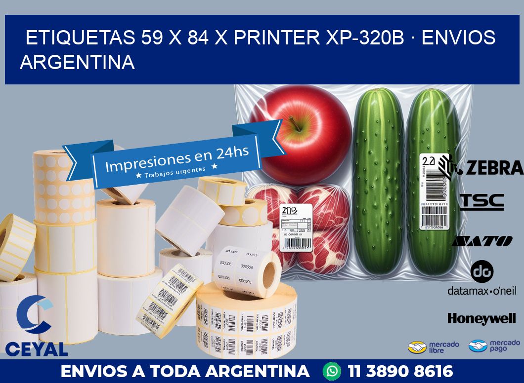 ETIQUETAS 59 x 84 X PRINTER XP-320B · ENVIOS ARGENTINA