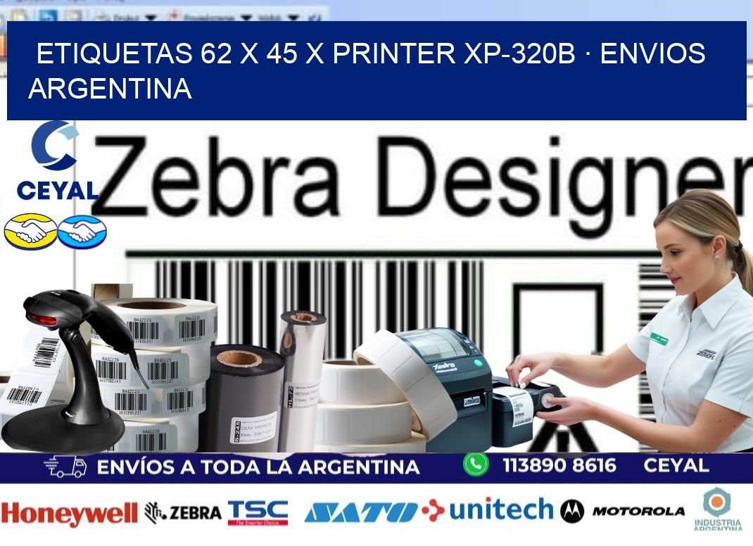 ETIQUETAS 62 x 45 X PRINTER XP-320B · ENVIOS ARGENTINA