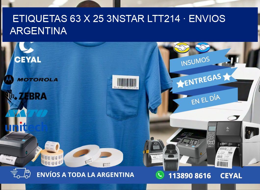 ETIQUETAS 63 x 25 3NSTAR LTT214 · ENVIOS ARGENTINA