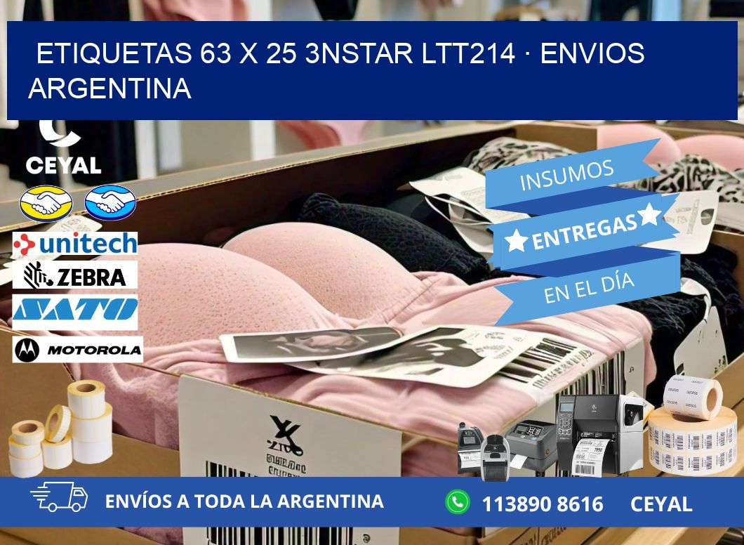 ETIQUETAS 63 x 25 3NSTAR LTT214 · ENVIOS ARGENTINA
