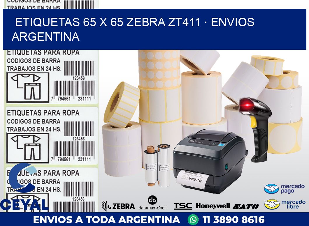 ETIQUETAS 65 x 65 ZEBRA ZT411 · ENVIOS ARGENTINA