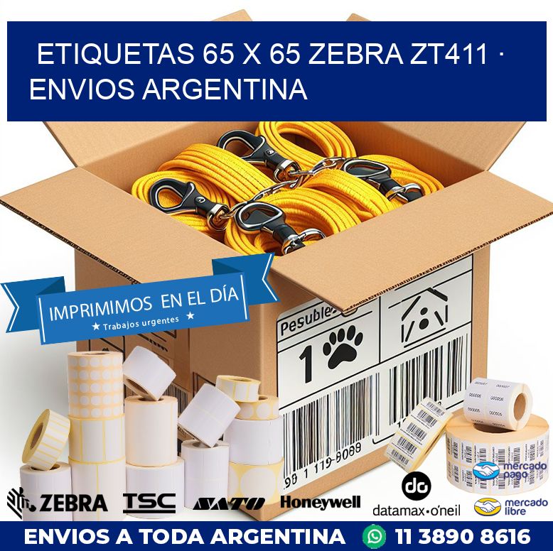 ETIQUETAS 65 x 65 ZEBRA ZT411 · ENVIOS ARGENTINA