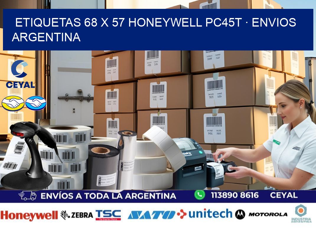 ETIQUETAS 68 x 57 HONEYWELL PC45T · ENVIOS ARGENTINA