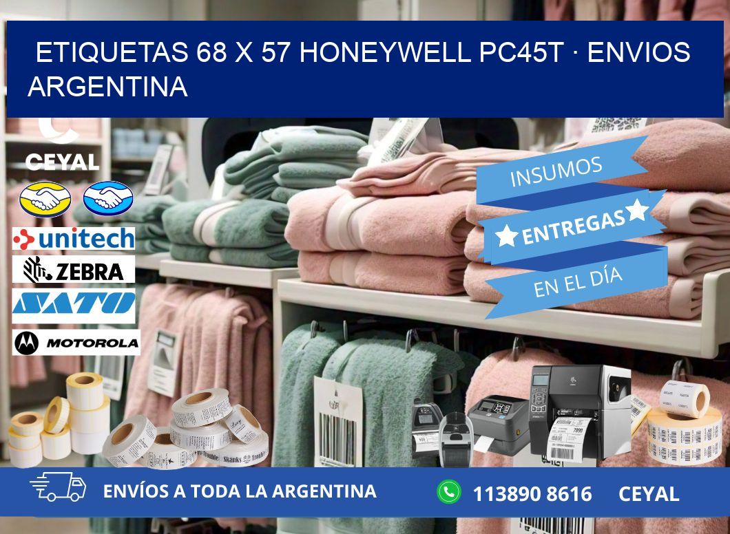 ETIQUETAS 68 x 57 HONEYWELL PC45T · ENVIOS ARGENTINA