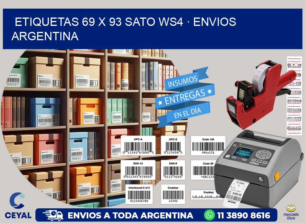 ETIQUETAS 69 x 93 SATO WS4 · ENVIOS ARGENTINA