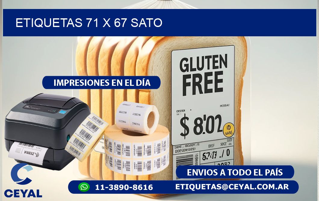 ETIQUETAS 71 x 67 SATO