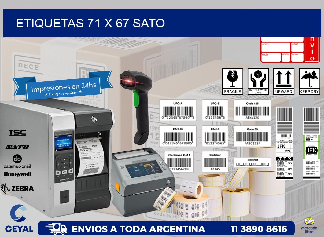 ETIQUETAS 71 x 67 SATO