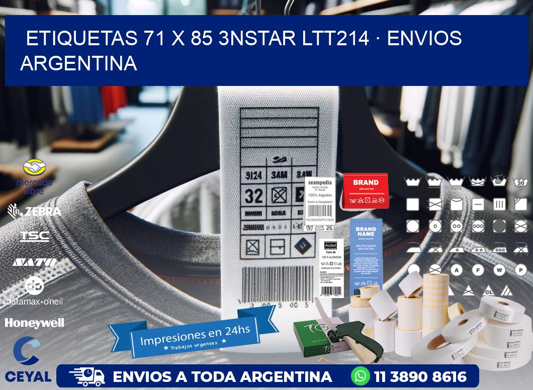 ETIQUETAS 71 x 85 3NSTAR LTT214 · ENVIOS ARGENTINA