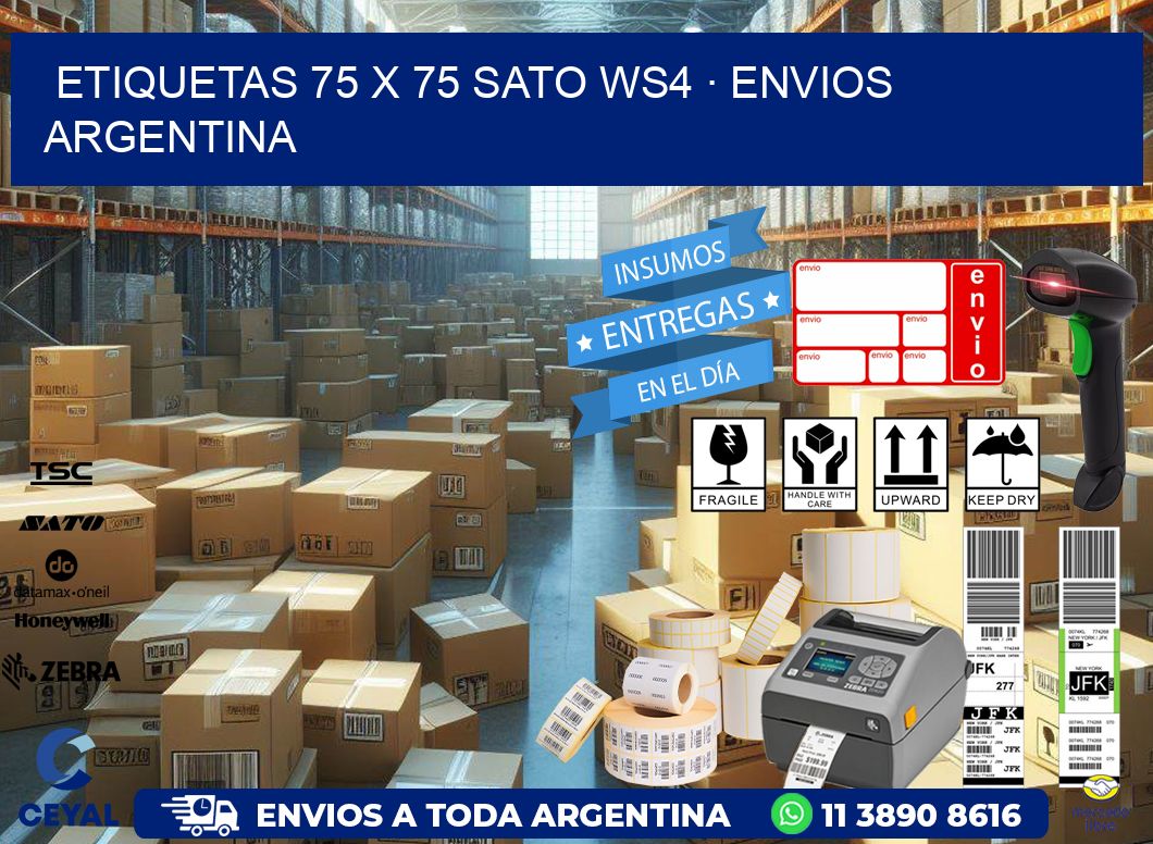 ETIQUETAS 75 x 75 SATO WS4 · ENVIOS ARGENTINA
