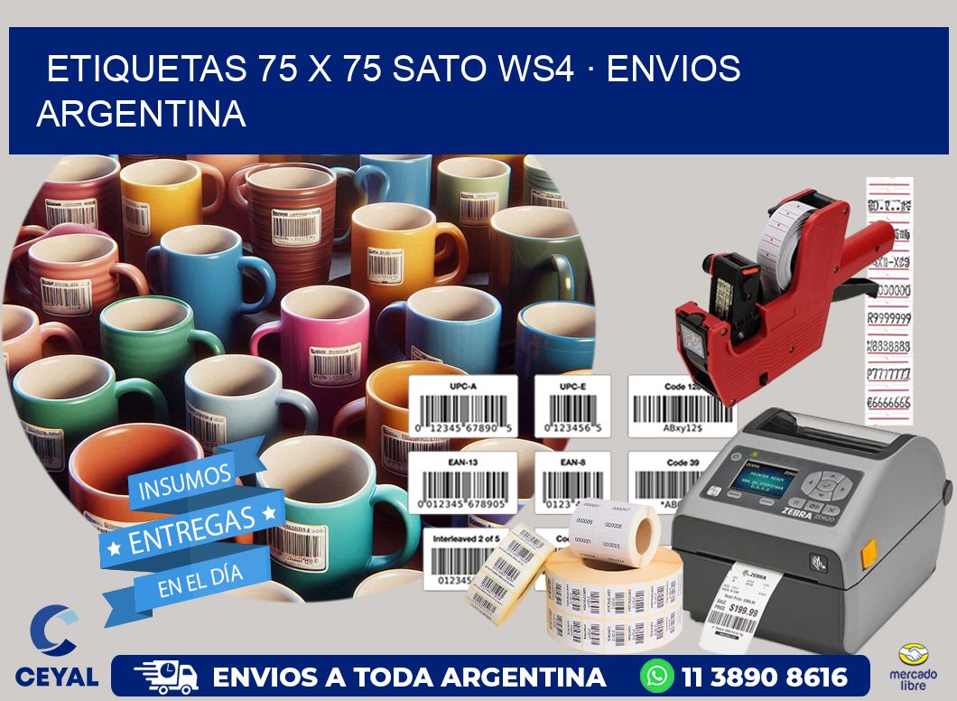 ETIQUETAS 75 x 75 SATO WS4 · ENVIOS ARGENTINA