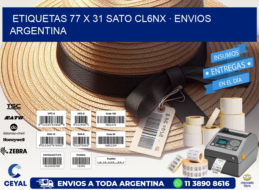 ETIQUETAS 77 x 31 SATO CL6NX · ENVIOS ARGENTINA