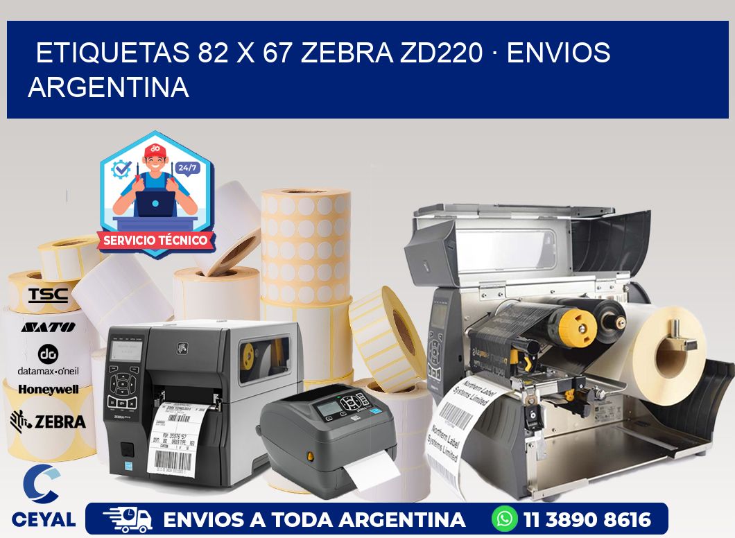 ETIQUETAS 82 x 67 ZEBRA ZD220 · ENVIOS ARGENTINA