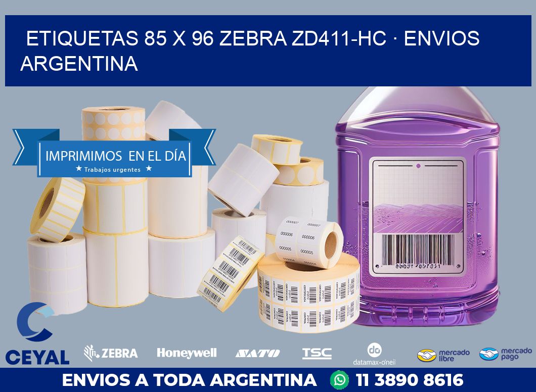 ETIQUETAS 85 x 96 ZEBRA ZD411-HC · ENVIOS ARGENTINA