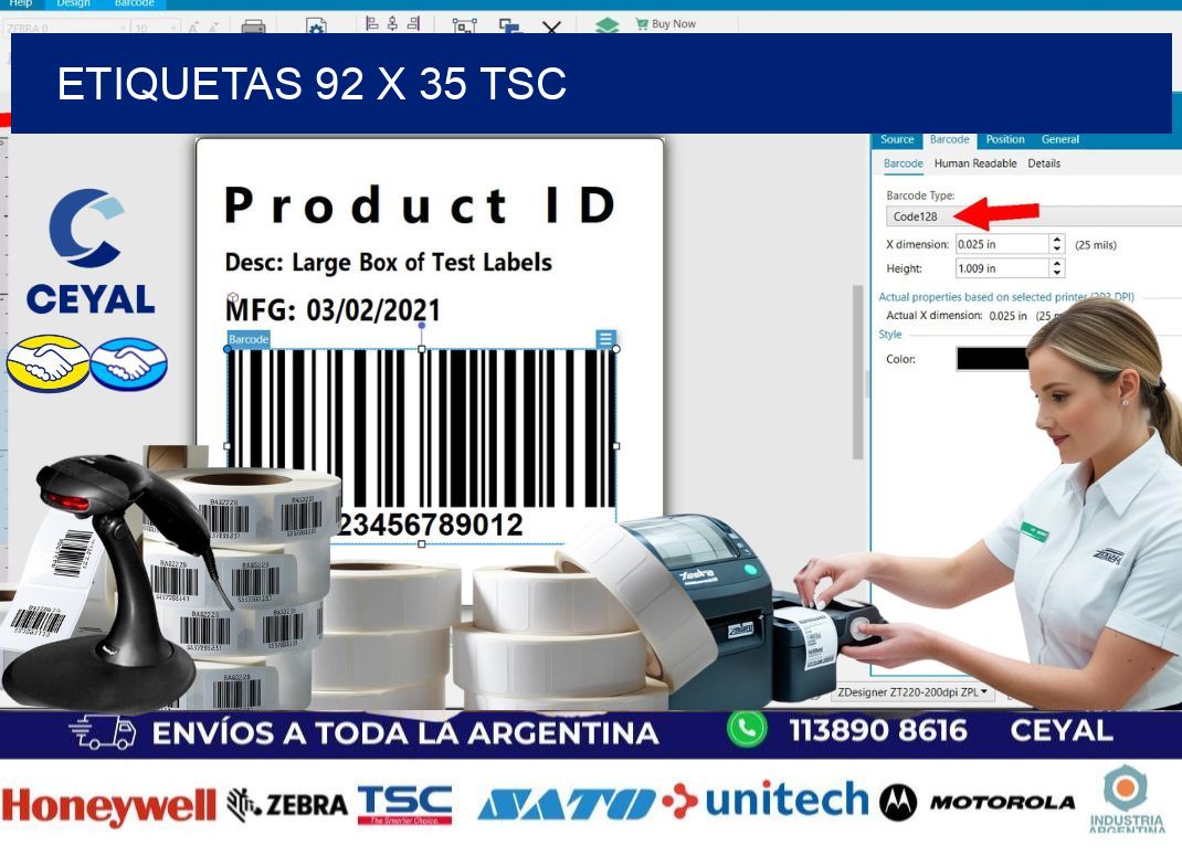 ETIQUETAS 92 x 35 TSC