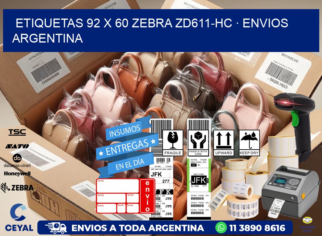 ETIQUETAS 92 x 60 ZEBRA ZD611-HC · ENVIOS ARGENTINA
