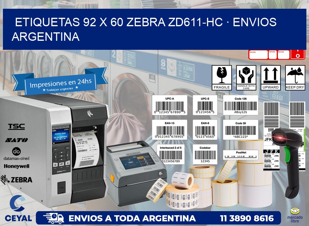 ETIQUETAS 92 x 60 ZEBRA ZD611-HC · ENVIOS ARGENTINA
