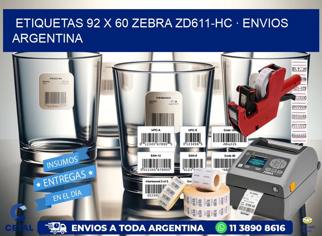 ETIQUETAS 92 x 60 ZEBRA ZD611-HC · ENVIOS ARGENTINA