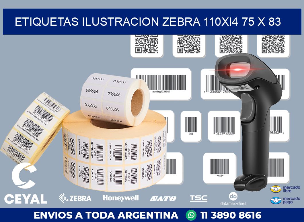 ETIQUETAS ILUSTRACION ZEBRA 110Xi4 75 x 83