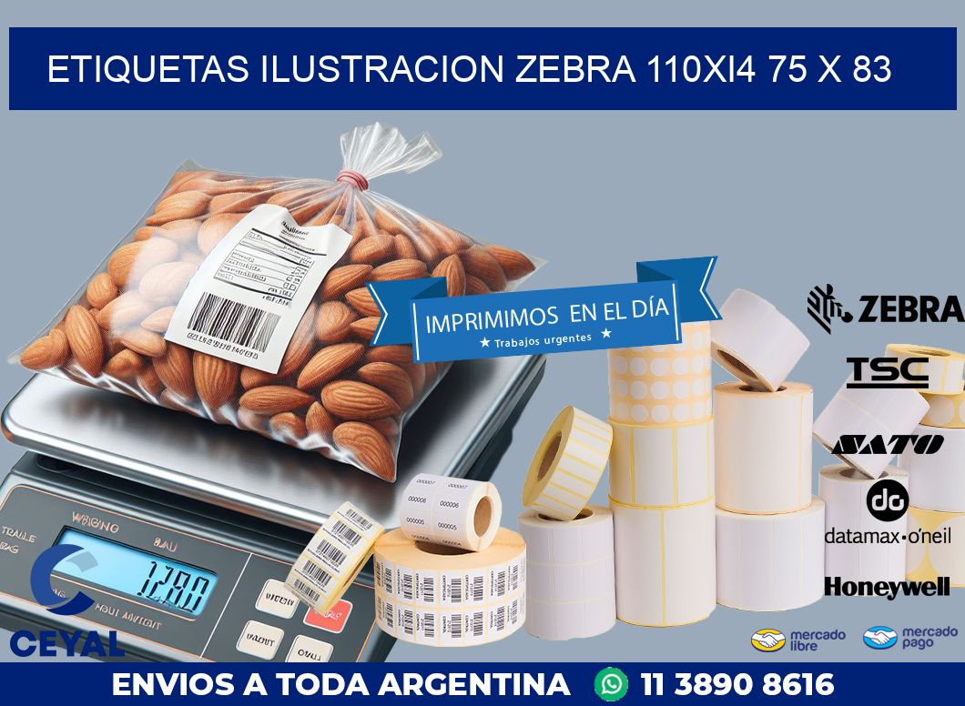 ETIQUETAS ILUSTRACION ZEBRA 110Xi4 75 x 83