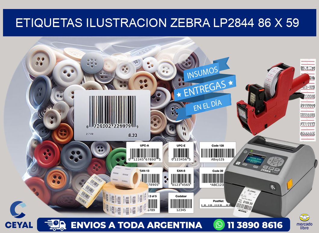 ETIQUETAS ILUSTRACION ZEBRA LP2844 86 x 59