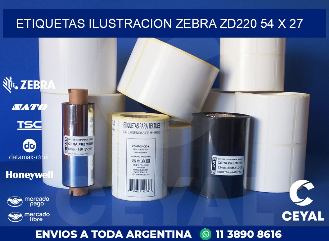 ETIQUETAS ILUSTRACION ZEBRA ZD220 54 x 27