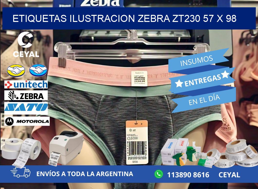 ETIQUETAS ILUSTRACION ZEBRA ZT230 57 x 98