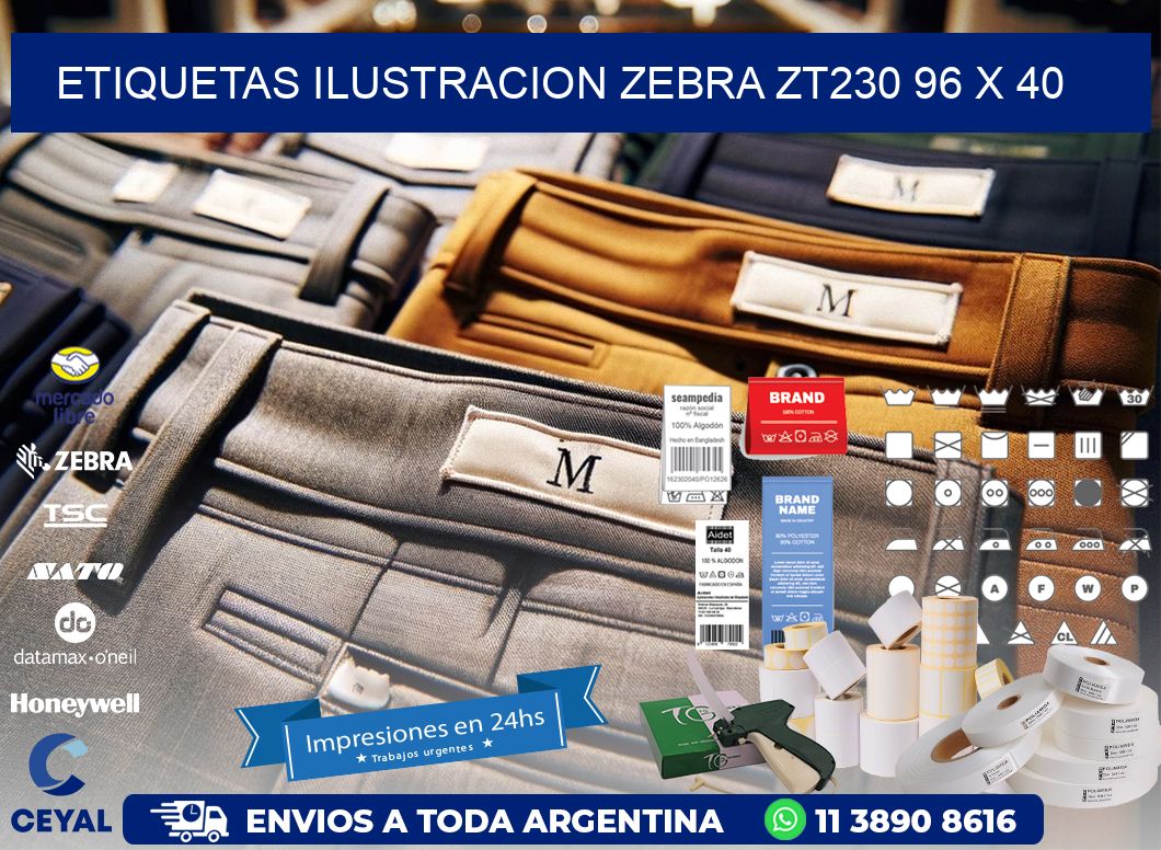 ETIQUETAS ILUSTRACION ZEBRA ZT230 96 x 40