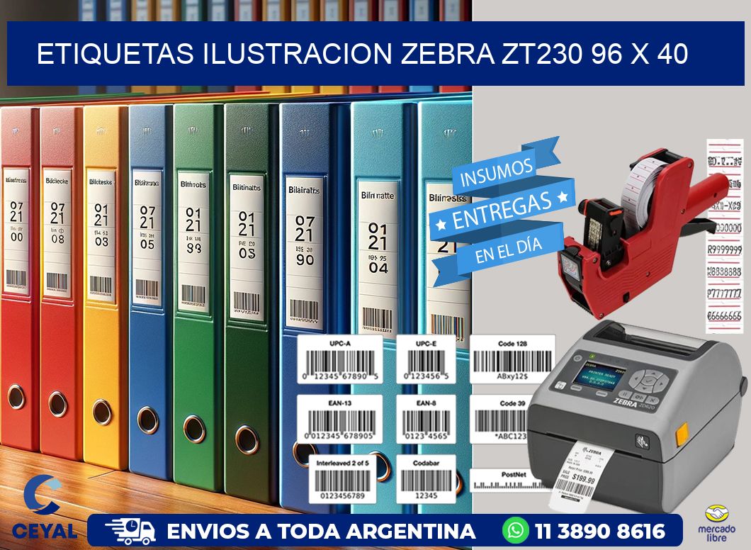 ETIQUETAS ILUSTRACION ZEBRA ZT230 96 x 40