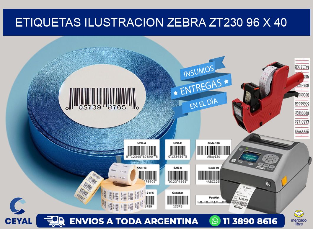 ETIQUETAS ILUSTRACION ZEBRA ZT230 96 x 40