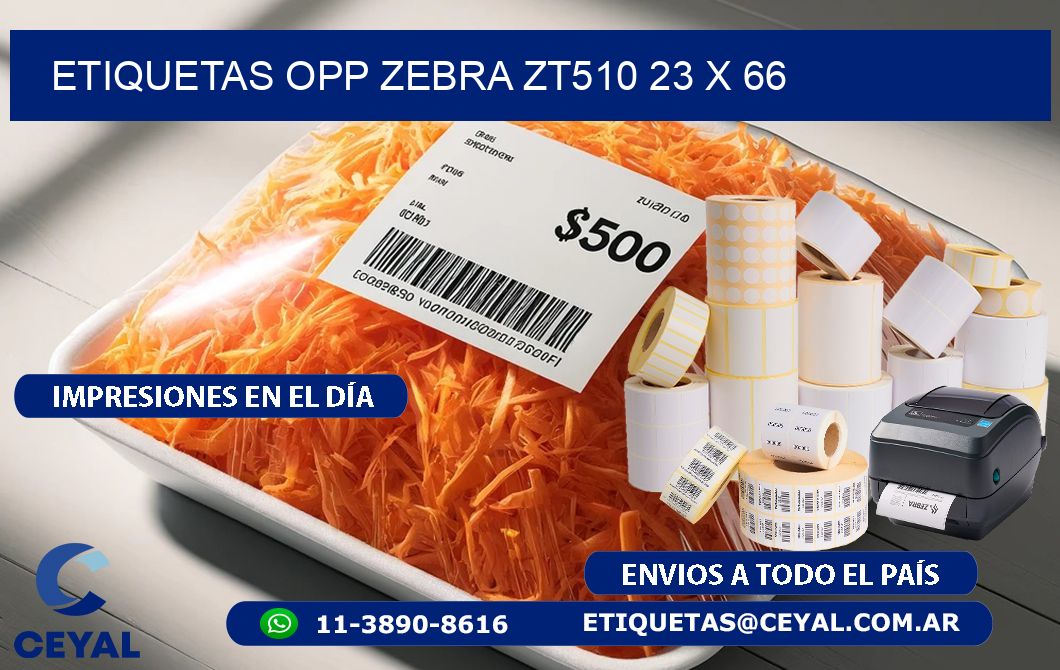 ETIQUETAS OPP ZEBRA ZT510 23 x 66