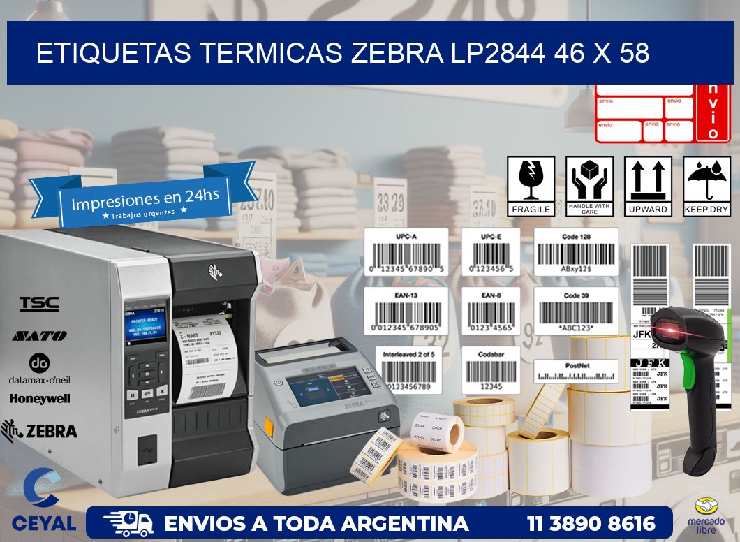 ETIQUETAS TERMICAS ZEBRA LP2844 46 x 58